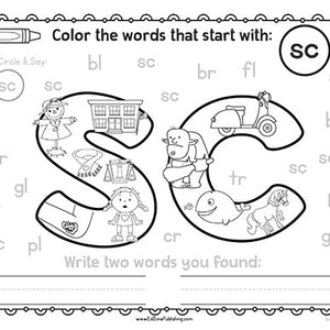 Find & Color! Word Families, Blends, Digraphs & Trigraphs