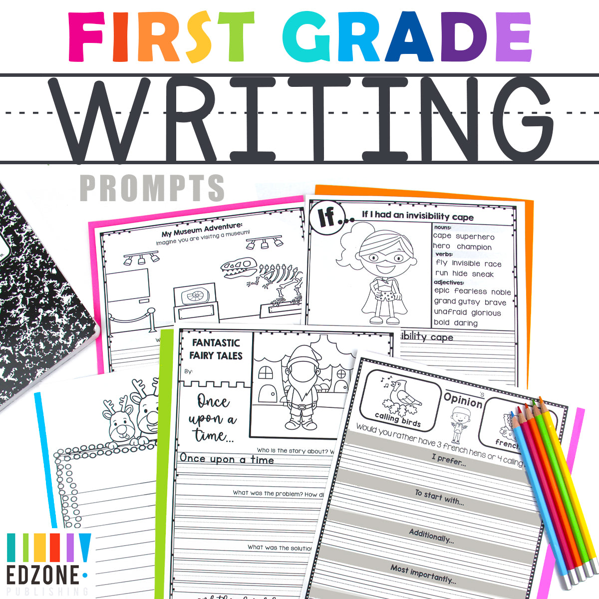 First-Grade Writing Prompts Bundle - EdZonePub
