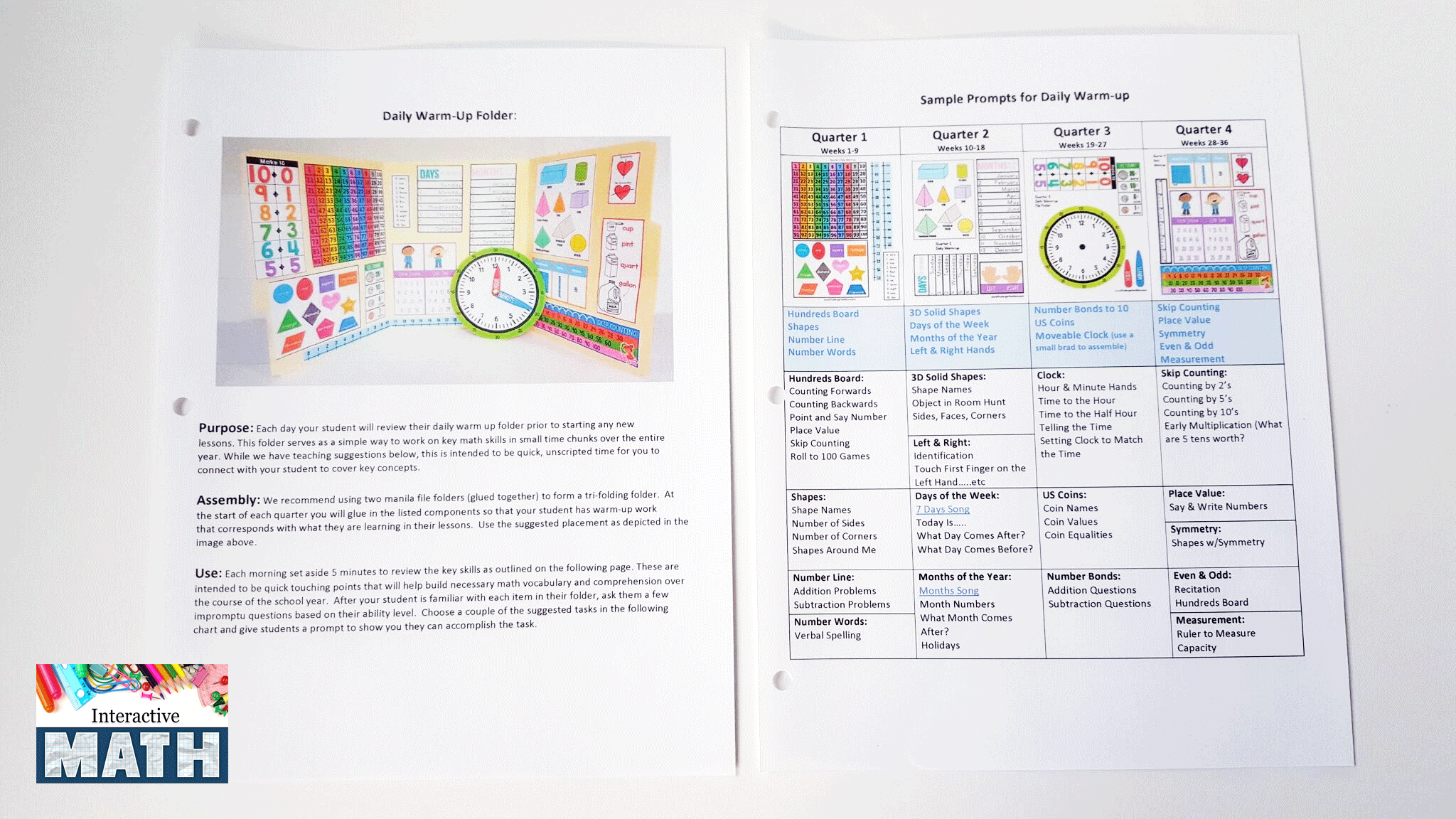 Interactive Math Notebook: Kindergarten - EdZonePub