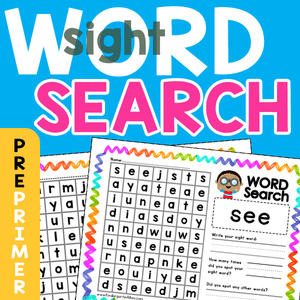 Sight Word Word Search Activity Pages