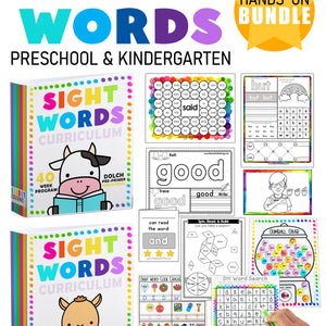 Sight Word Curriculum Bundle for Preschool & Kindergarten