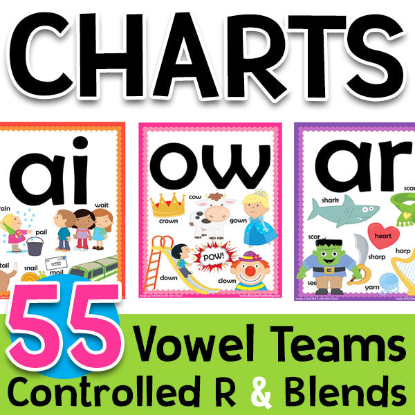 Classroom Charts with Vowels & Controlled R - EdZonePub